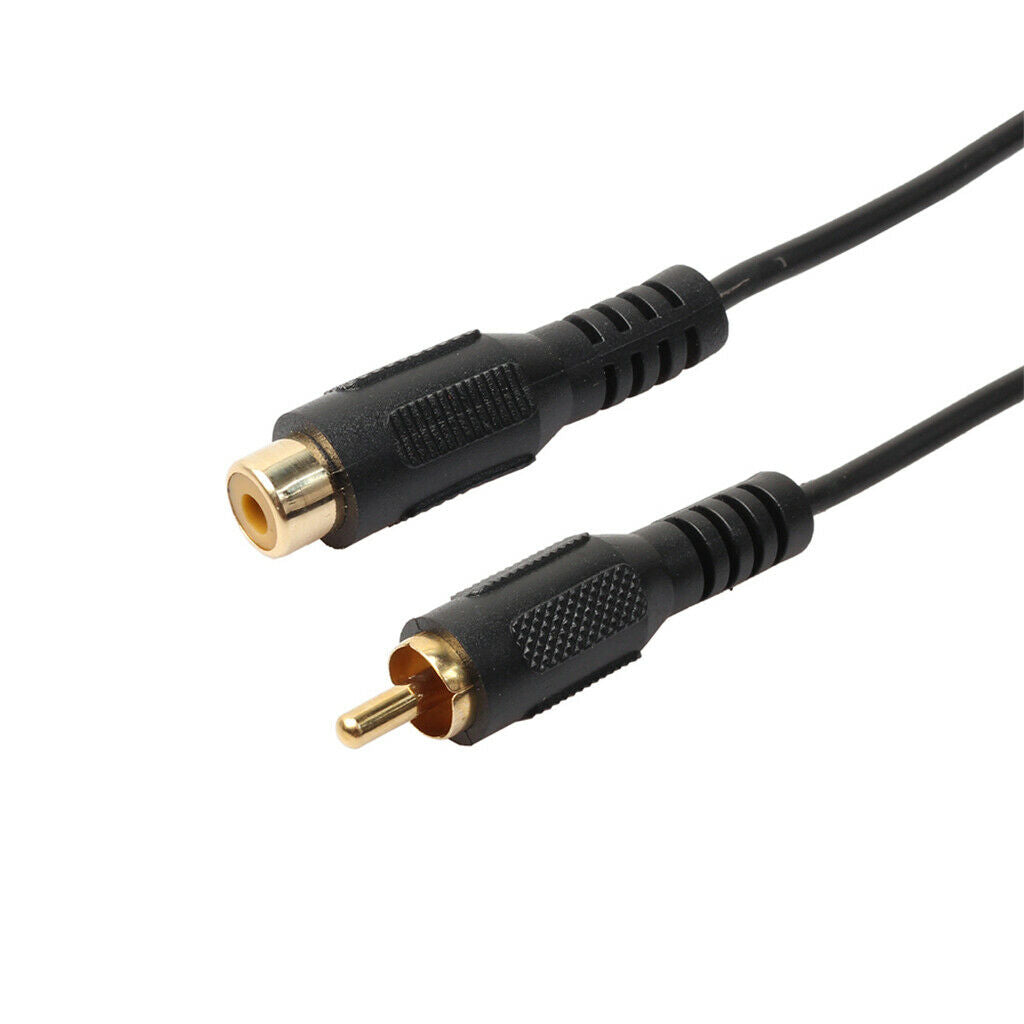 2x RCA (Phono) Extension Cable Male to Female  Audio Wire Converter 25ft -Black