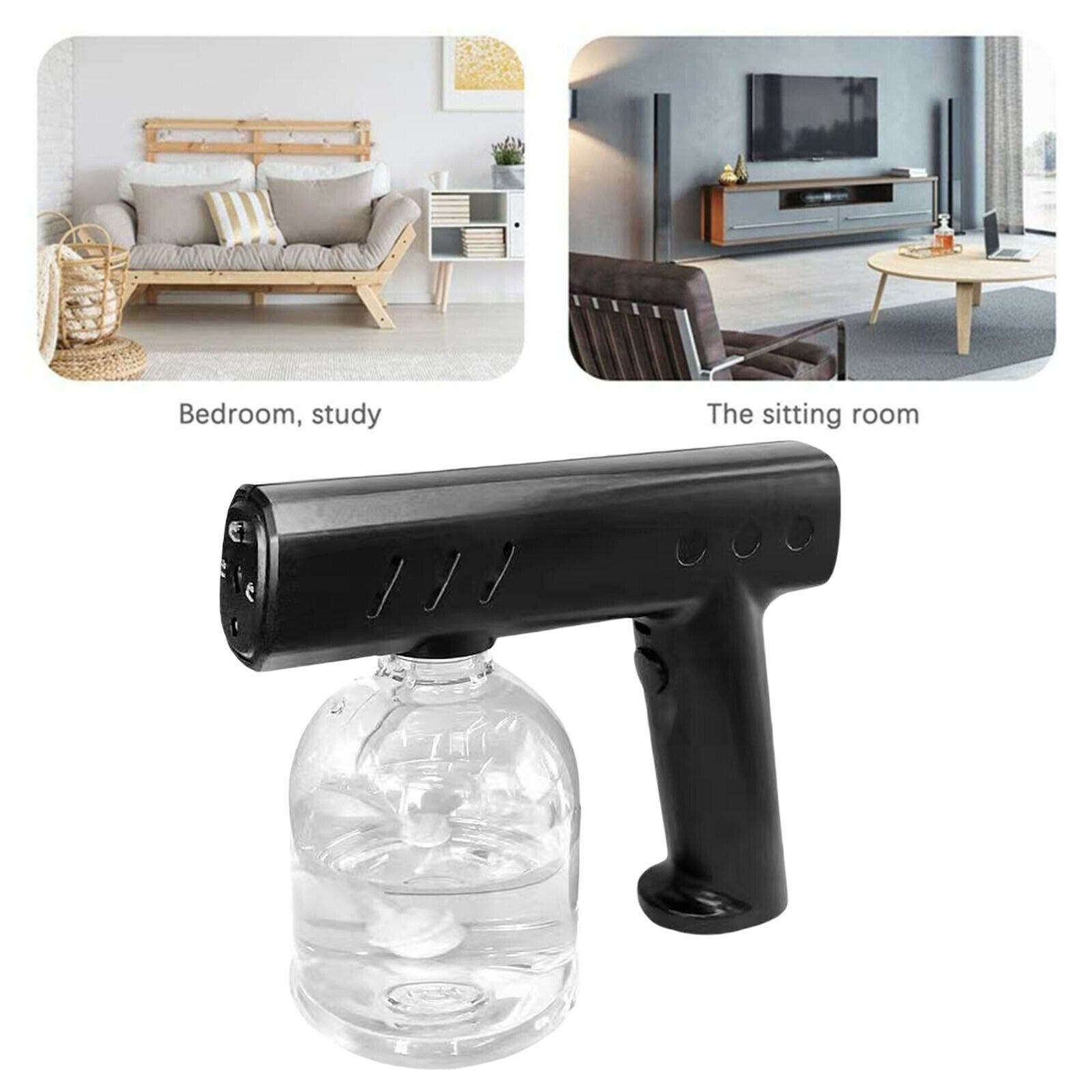 2 Pieces Black 300ML 500ML Nano Sanitizer Spray Fogger for Home Living Room