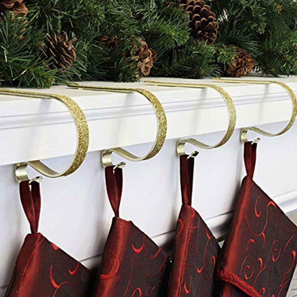 4Pcs Festival Christmas Stocking Hook Kitchen Metal Hanger Party Supplies