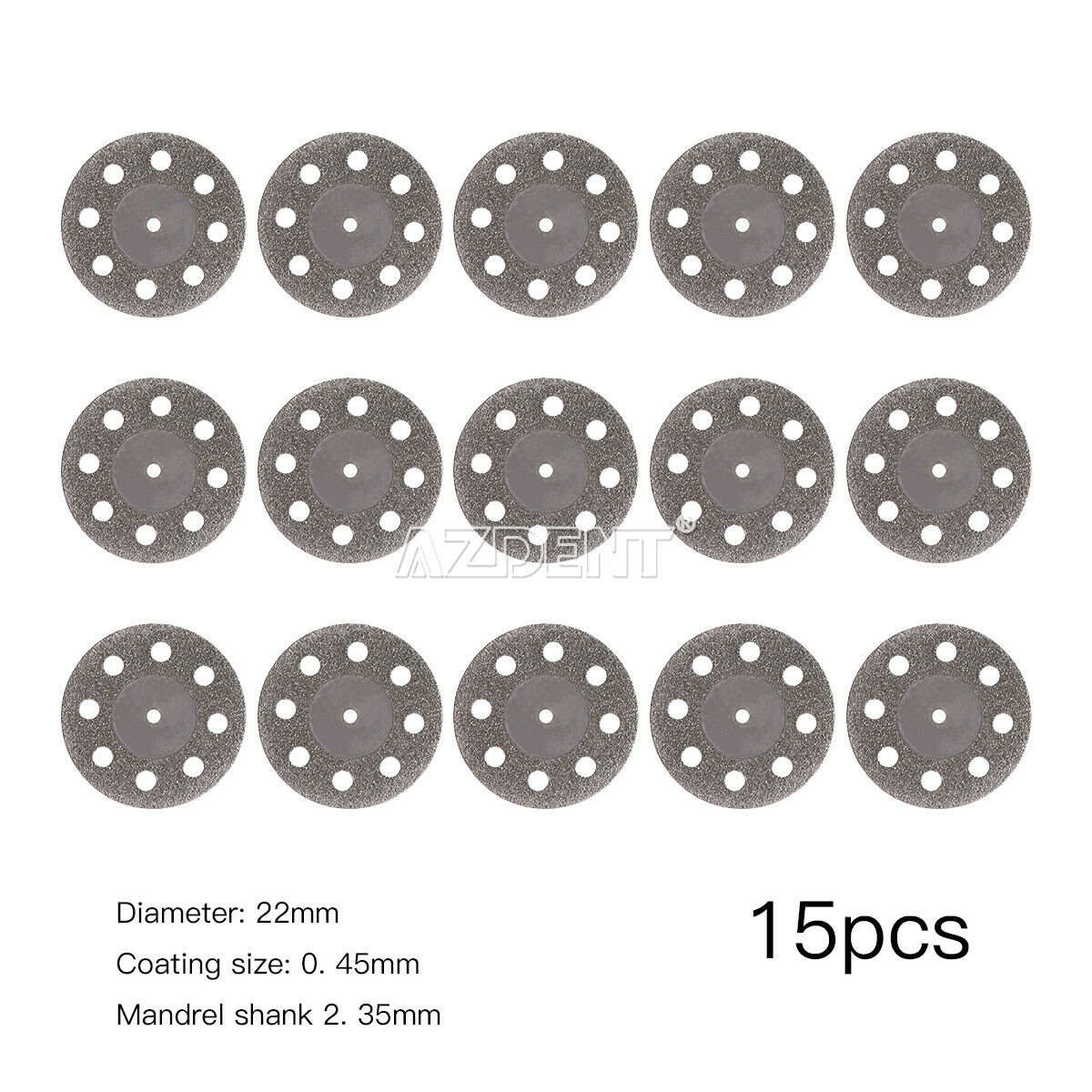 15pcs Dental Lab Diamond Disc Disks Double Sided Grit Cutting Disc Diameter 22mm