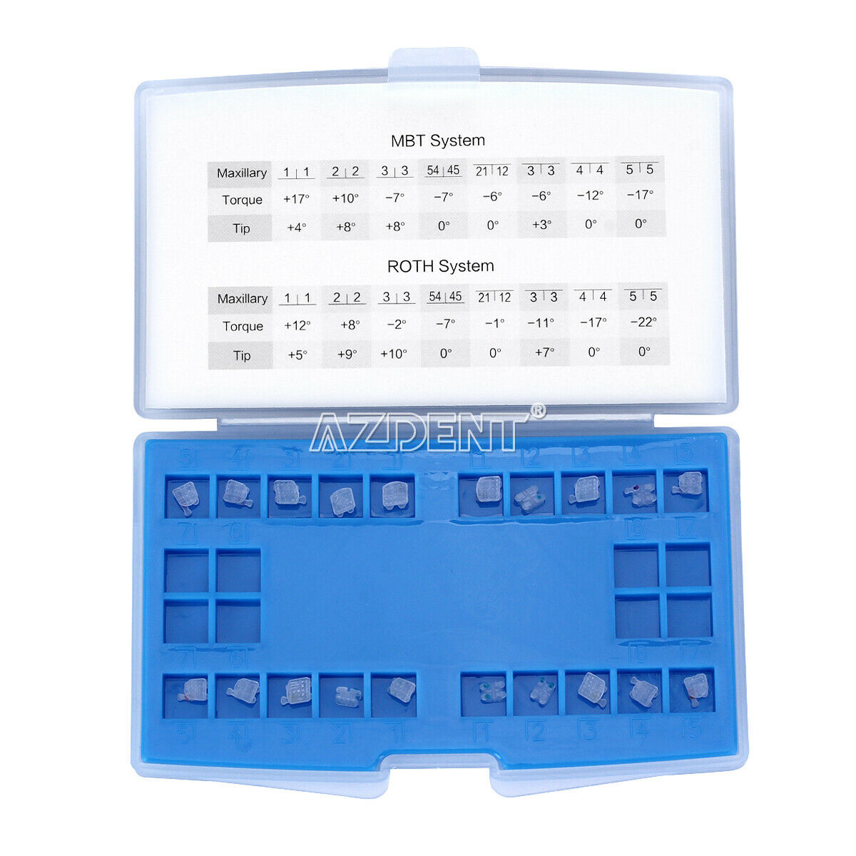10X Dental Orthodontic Ceramic Brackets Marked Braces MBT.018 Hooks 3 4 5