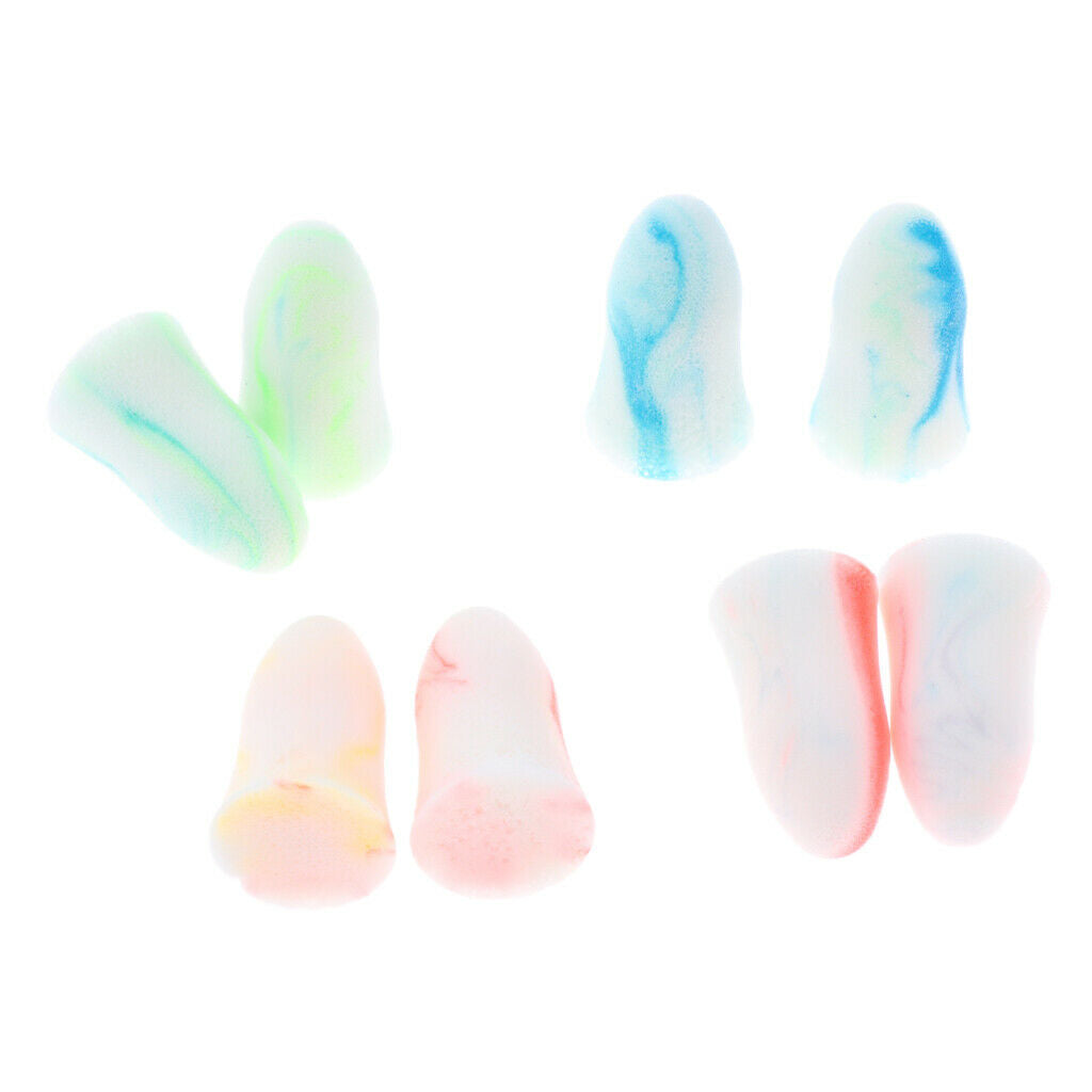 4 Pair Reusable Sponge Ear Plugs Travel Earplugs - Anti-noise Sound Blocking -