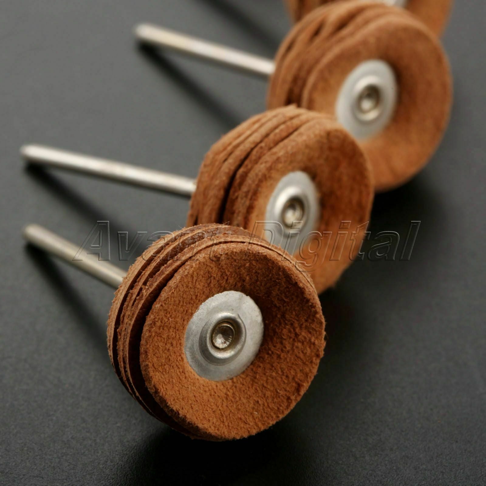 22mm Round Leather Buffing Wheel Polishing Jade Jewelry Rotary Tool 2.35mm Shank
