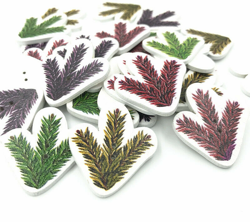 40pcs Grass Wooden Button Sewing crafts scrapbooking DIY accessories 36mm