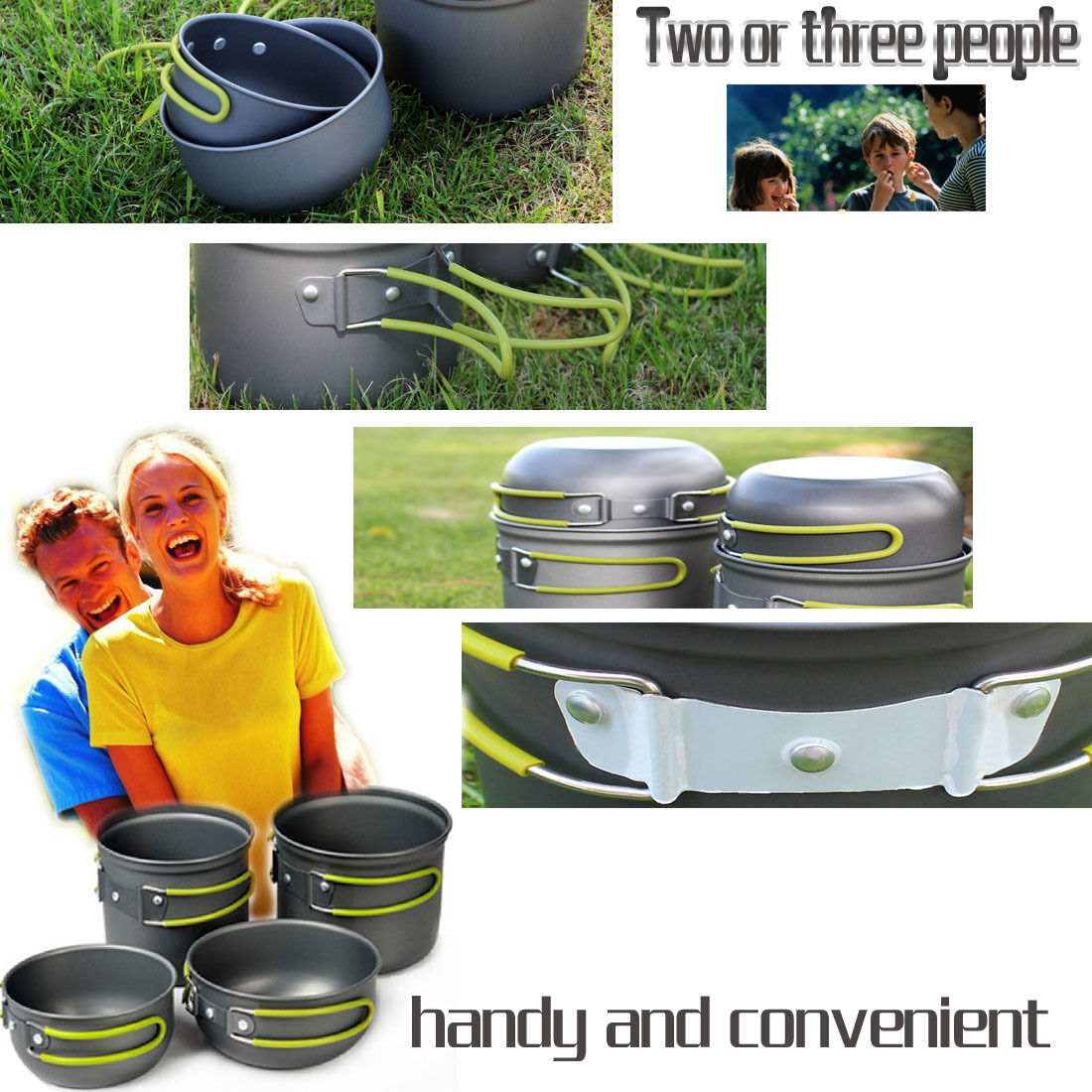 Outdoor Cooking Bowl Set Camping Hiking Picnic Backpacking Pot Pan Cookware
