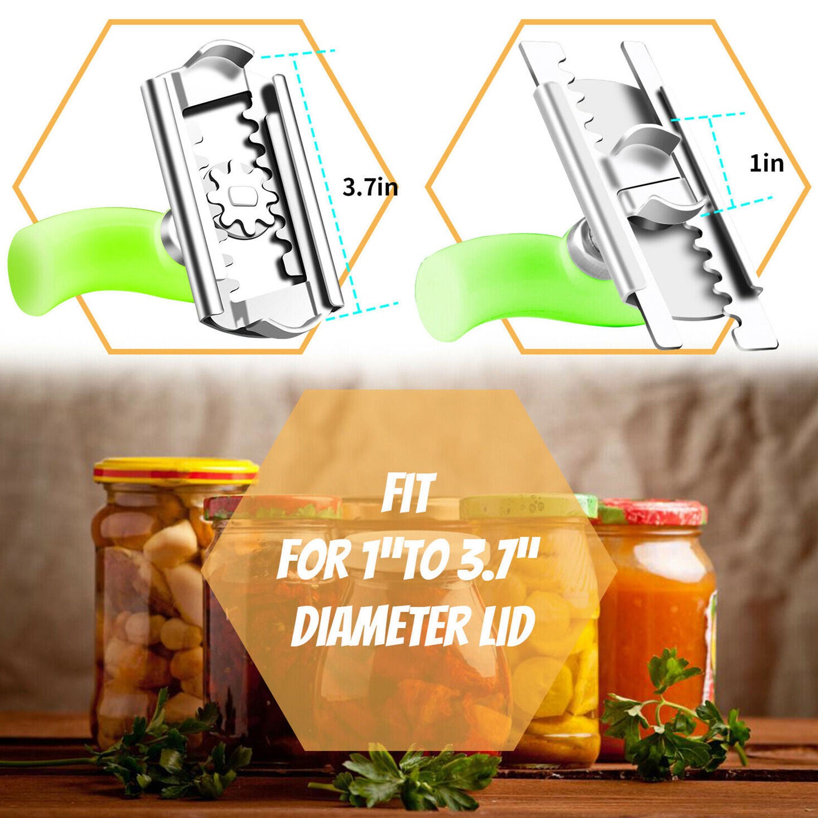 Adjustable Jar Lid Can Opener Bottle Remover Tool Stainless Steel Twist Off Grip