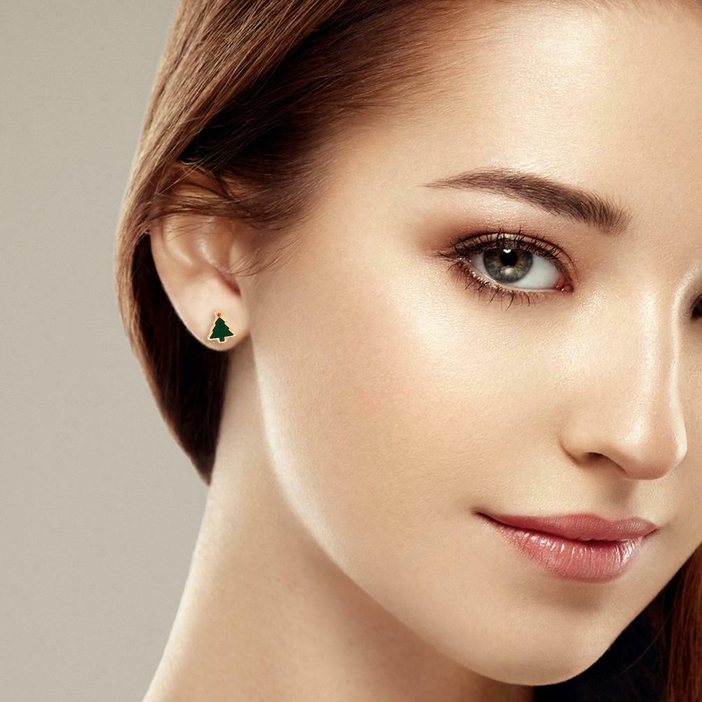 9 Pairs Christmas Stud Earrings Women Gloves Snowflake Dangles Jewelry Gift @