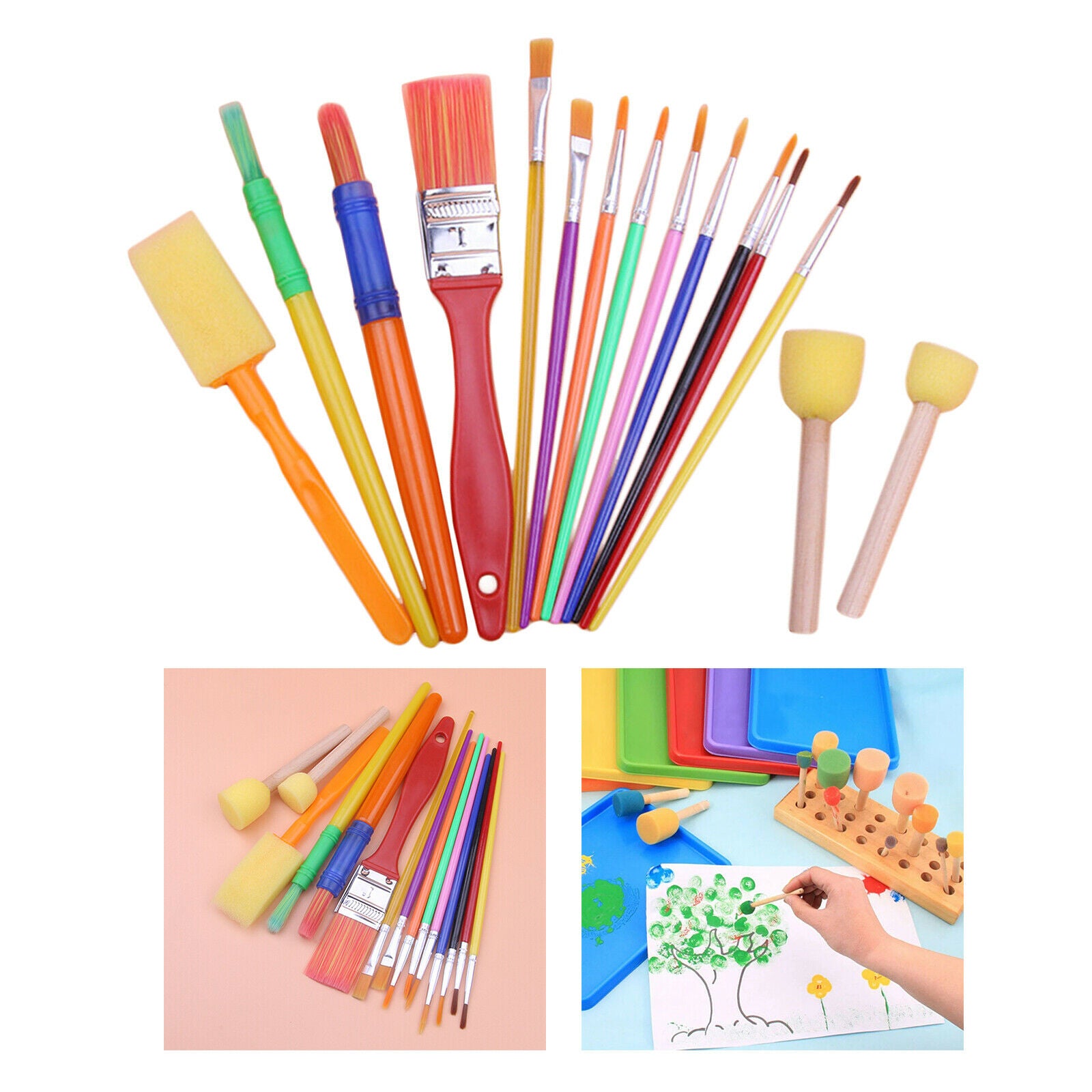 15x Paint Brushes Set DIY Graffiti Painting Drawing Tools for Kid Beginner