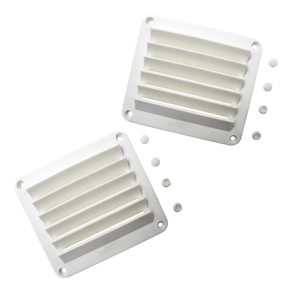 2pcs 5-1/2 x 4-7/8 inch Hose Intake Louvered Vent for Marine Boats - Rectangular
