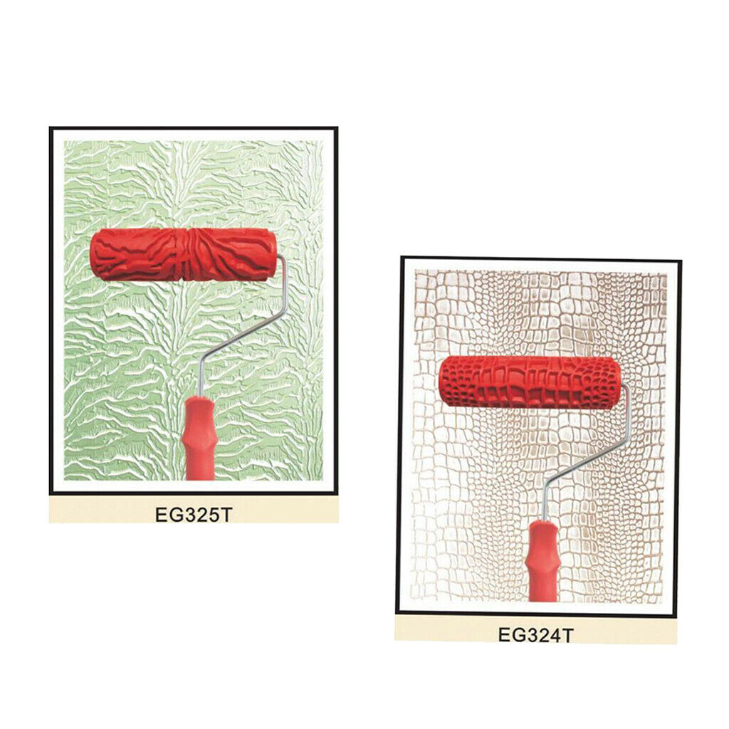 Set 2 Pcs 7 '' Embossed Pattern Painting Roller Brush Tool Wall DIY Decor 3 #