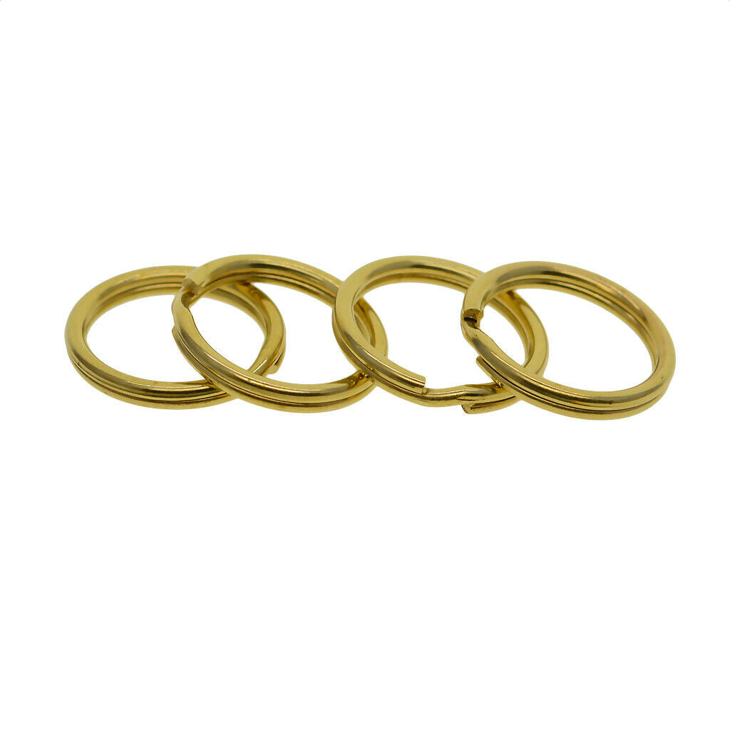 10 Pieces Round Solid Brass Split Key Ring Chain Hook Hardware Keyrings