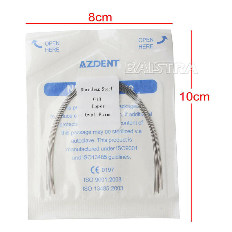 100 X Dental Orthodontic Arch Wires Stainless Steel Round 018 Upper Oval AZDENT