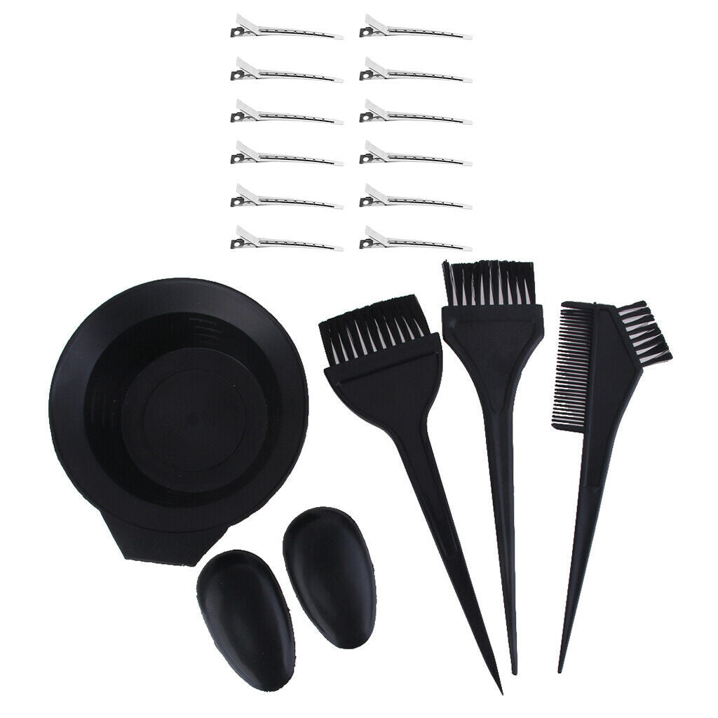 Salon Hair Dye Color Brush Bowl Ear Cover Hair Clips DIY for Hair Dyeing
