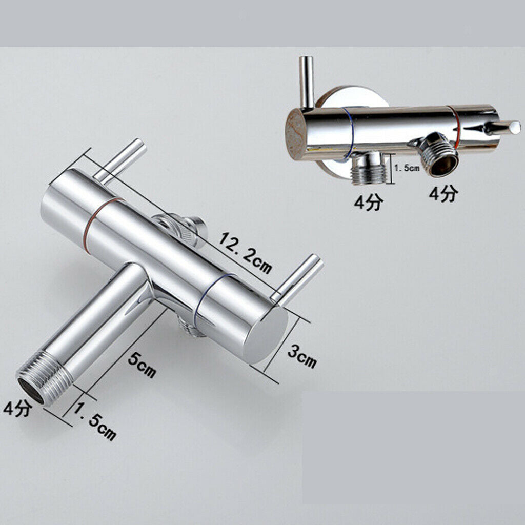 Brass 3-Way Toilet Shower Mixer Valve Diverter Adaptor Bathroom Bathtube 1/2