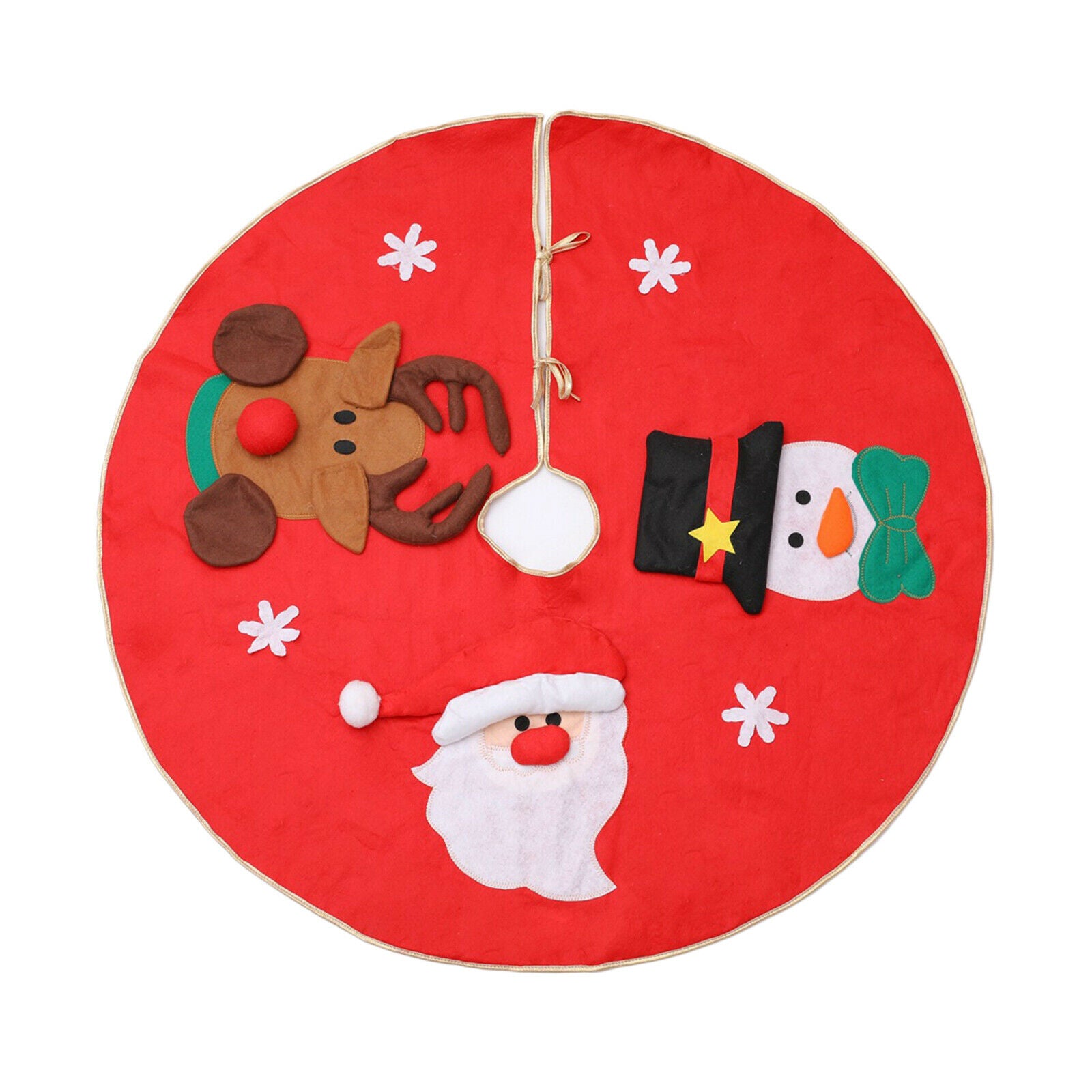 Christmas Tree Skirt Mat Large Red Round Cover Tree Skirt for Party Ornament