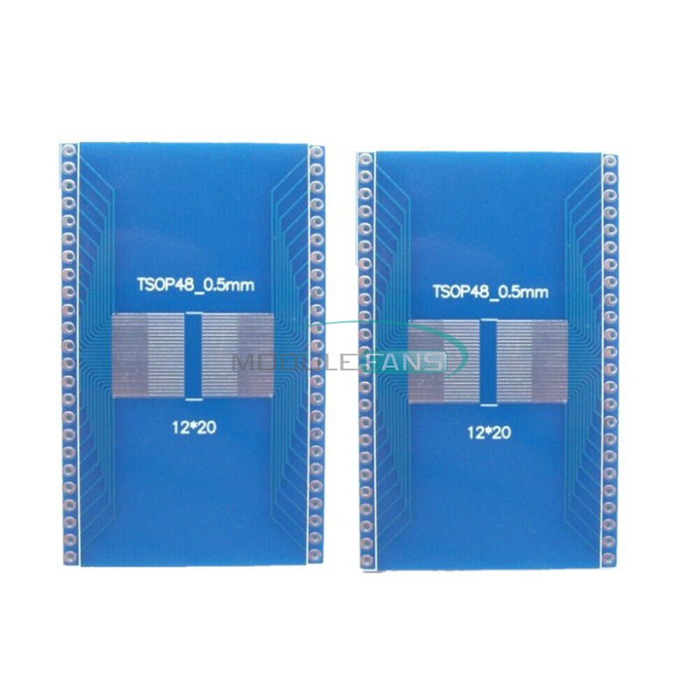 2PCS 0.5mm Pitch TSOP48 To DIP48 Adapter Plate PCB Board Interposer Board