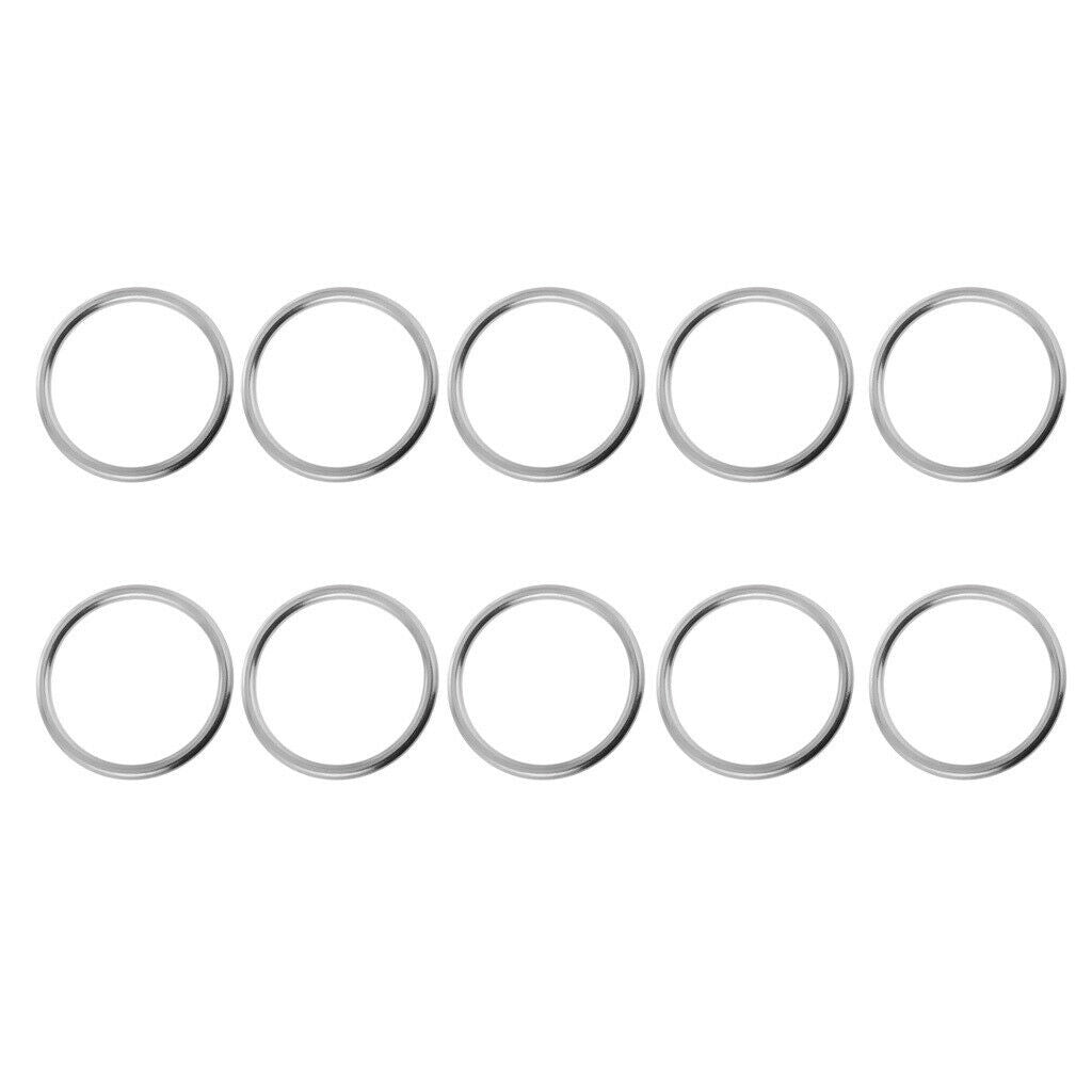 10x 3x25mm 304 Stainless Steel Round O Rings Welded Buckle Webbing Leather Craft