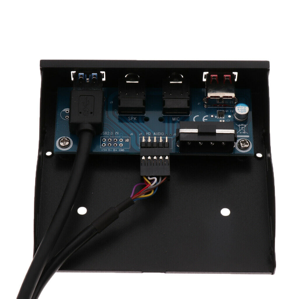 Pack Of 1 20-pin To USB 3.0 Audio Floppy Drive Audio Front Panel Black