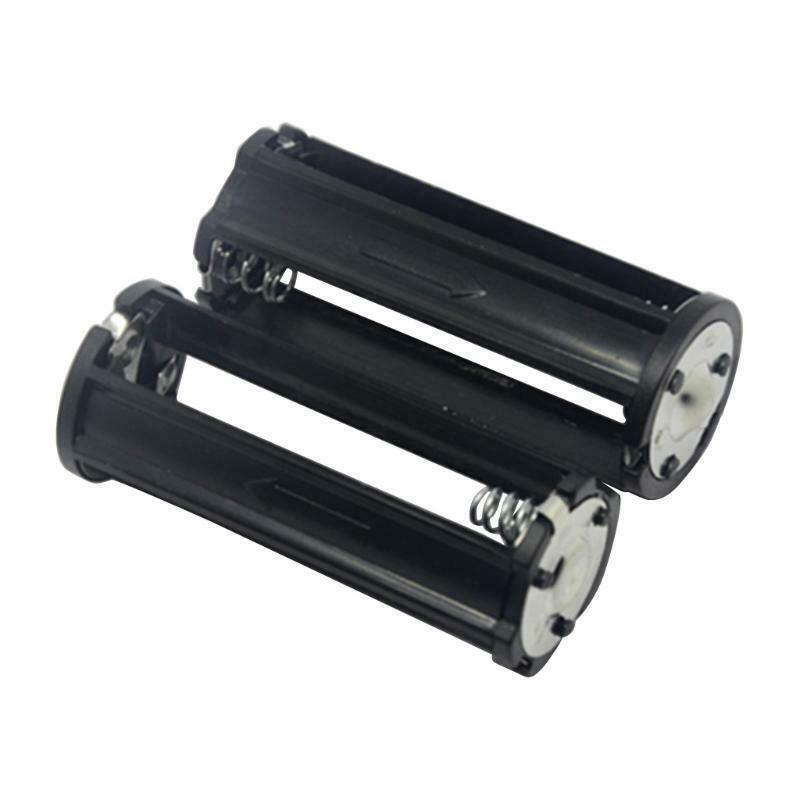 Cylindrical AAA Battery Holder Plastical Box Case Black Flashlight Torch