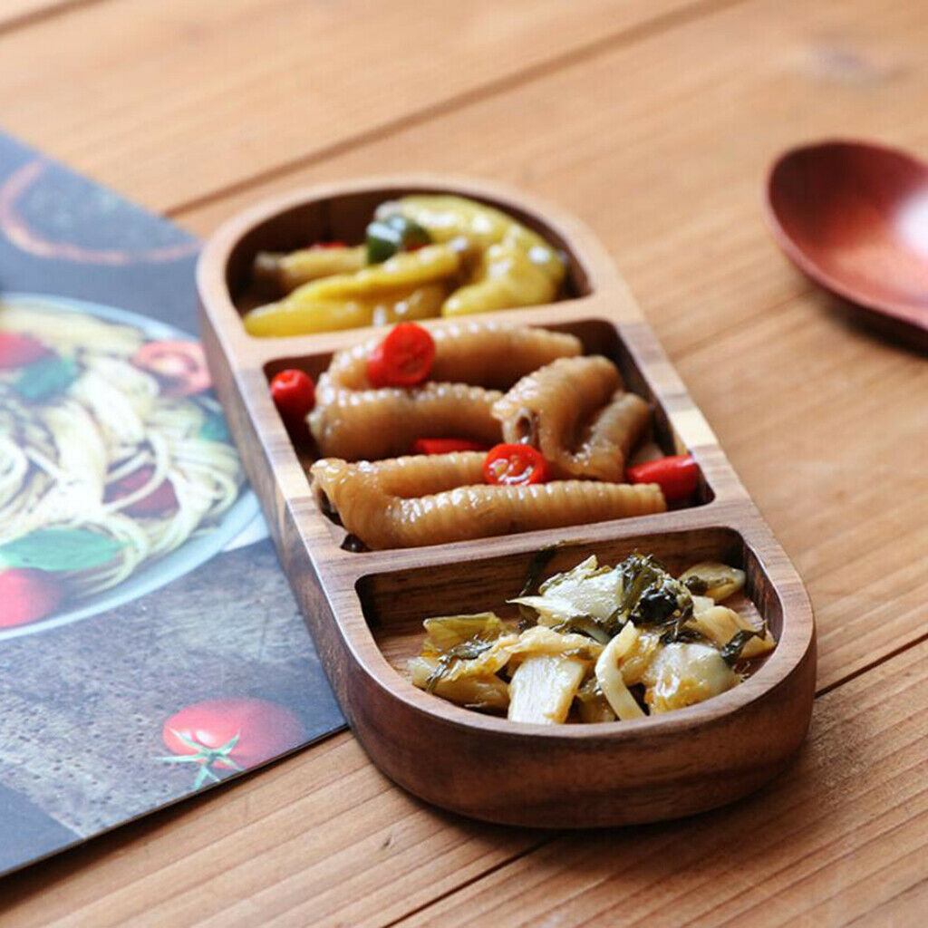 Wooden Plate Tray Multifunctional Bamboo Tray for Handle Decoration And Non-