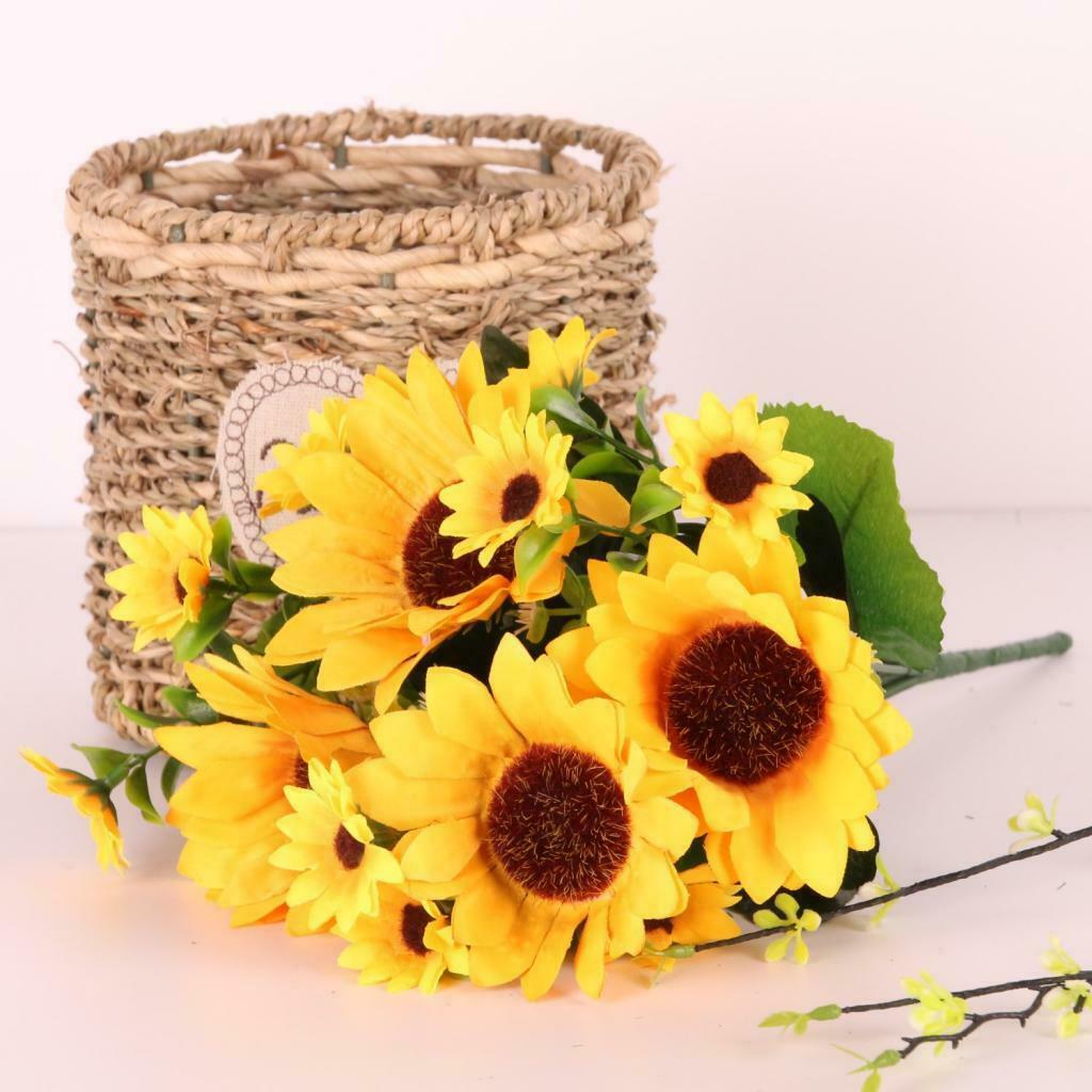 Synthetic 2 Sunflower Bouquets For Floral Decoration Garden Home Flowers Home