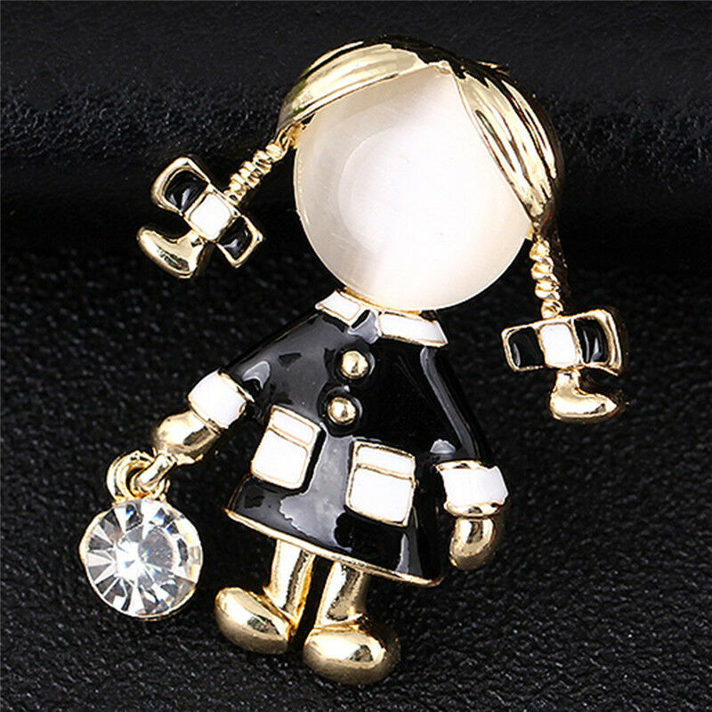 Girl Brooch Women Opal Rhinestone Crystal Brooch Pin Dress Coat Gift Jewe.l8