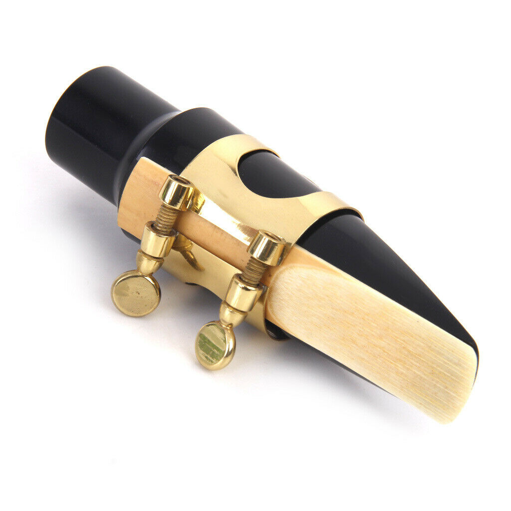 4pcs Tenor Saxophone Sax Mouthpiece + Reed + Reed Guard + Cleaning Brush Set