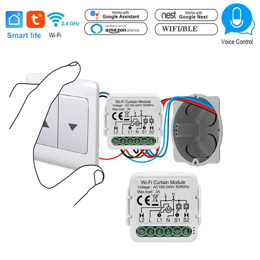 WiFi Smart Curtain Switch Bluetooth APP Control Smart Roller Shutter Switch