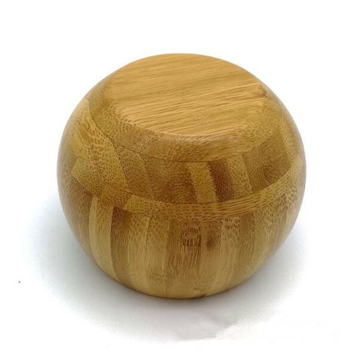 Bamboo Salt & Pepper Box Wood Round Kitchen Storage Case With Lid And Spoon