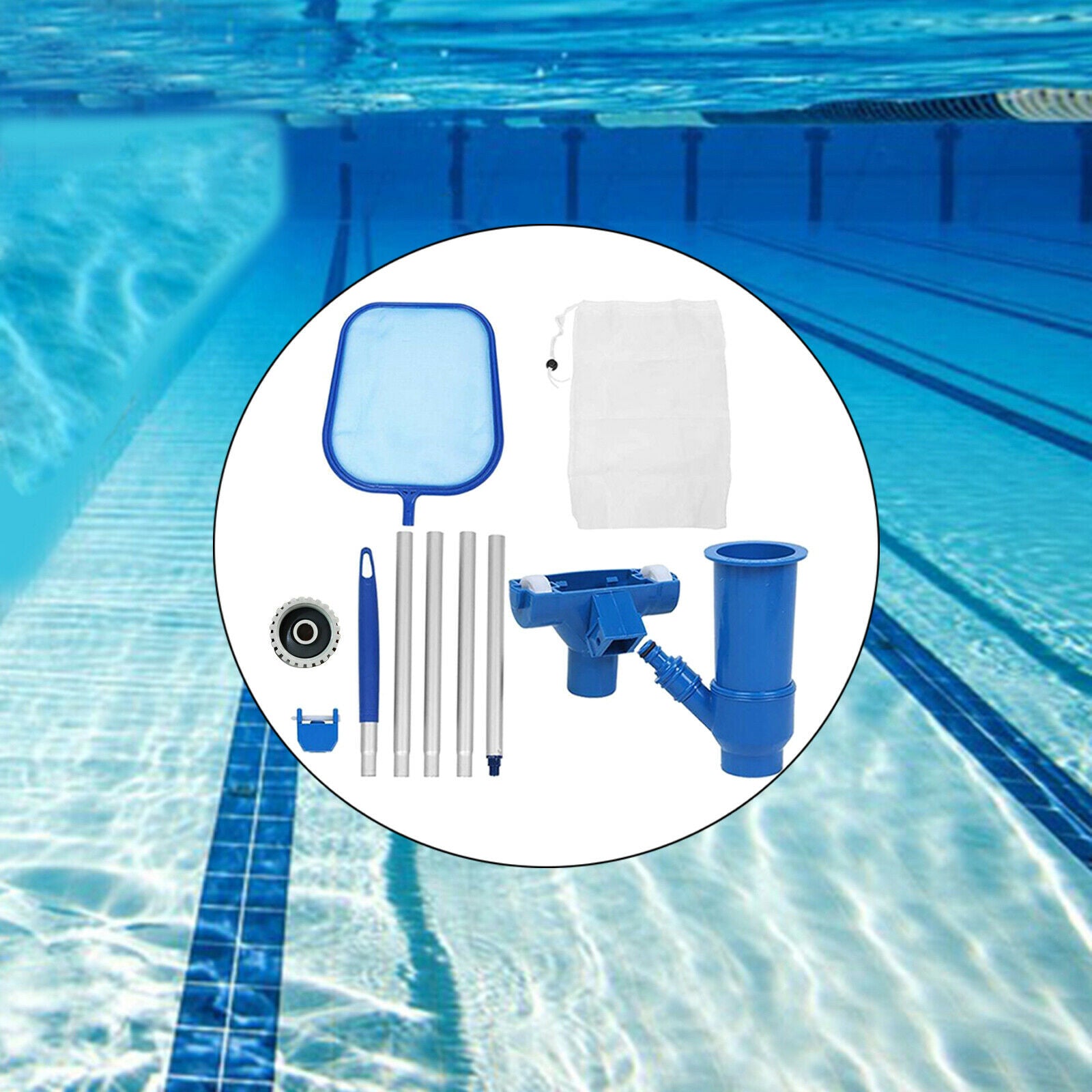 US Portable Swimming Pool Jet Vacuum Head Cleaning Tool Set Cleaner Net