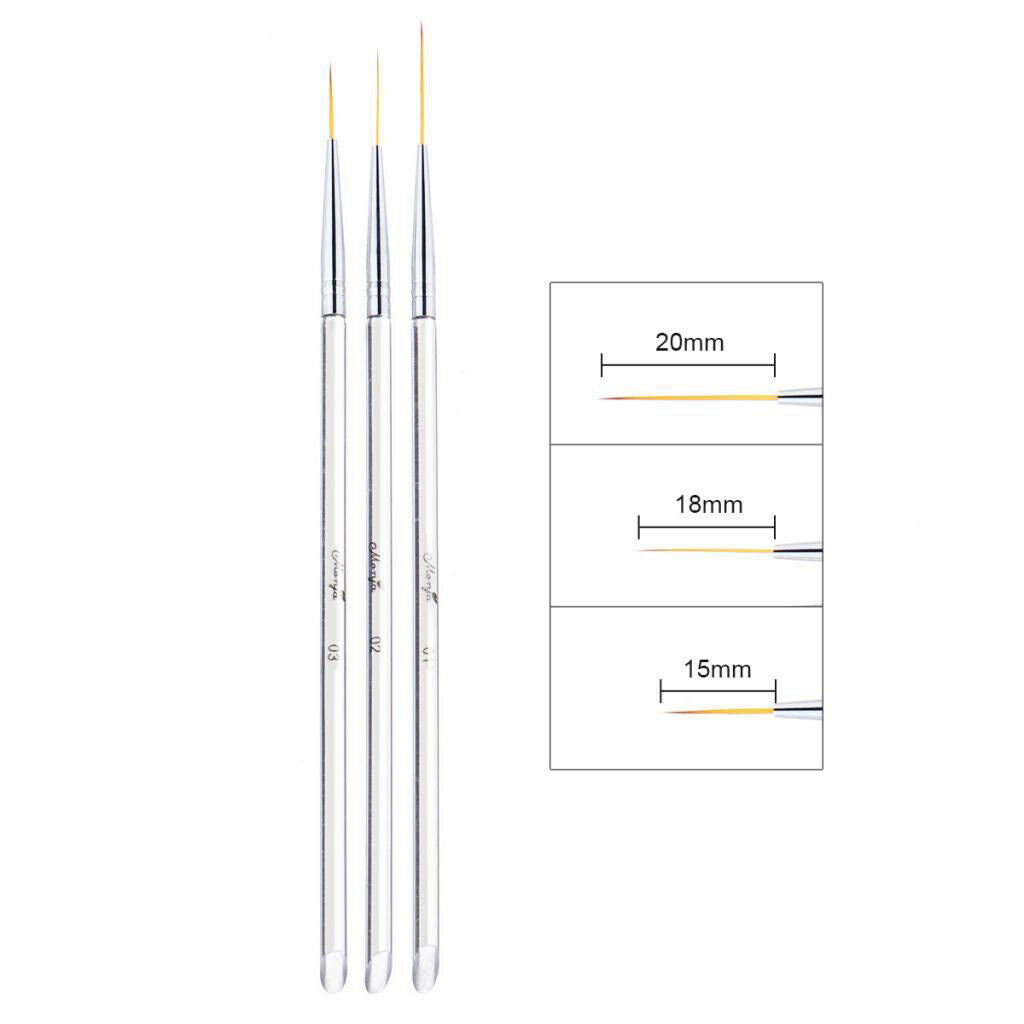 3pcs Art Designing Painting Dotting Detailing Pen Brush Kit