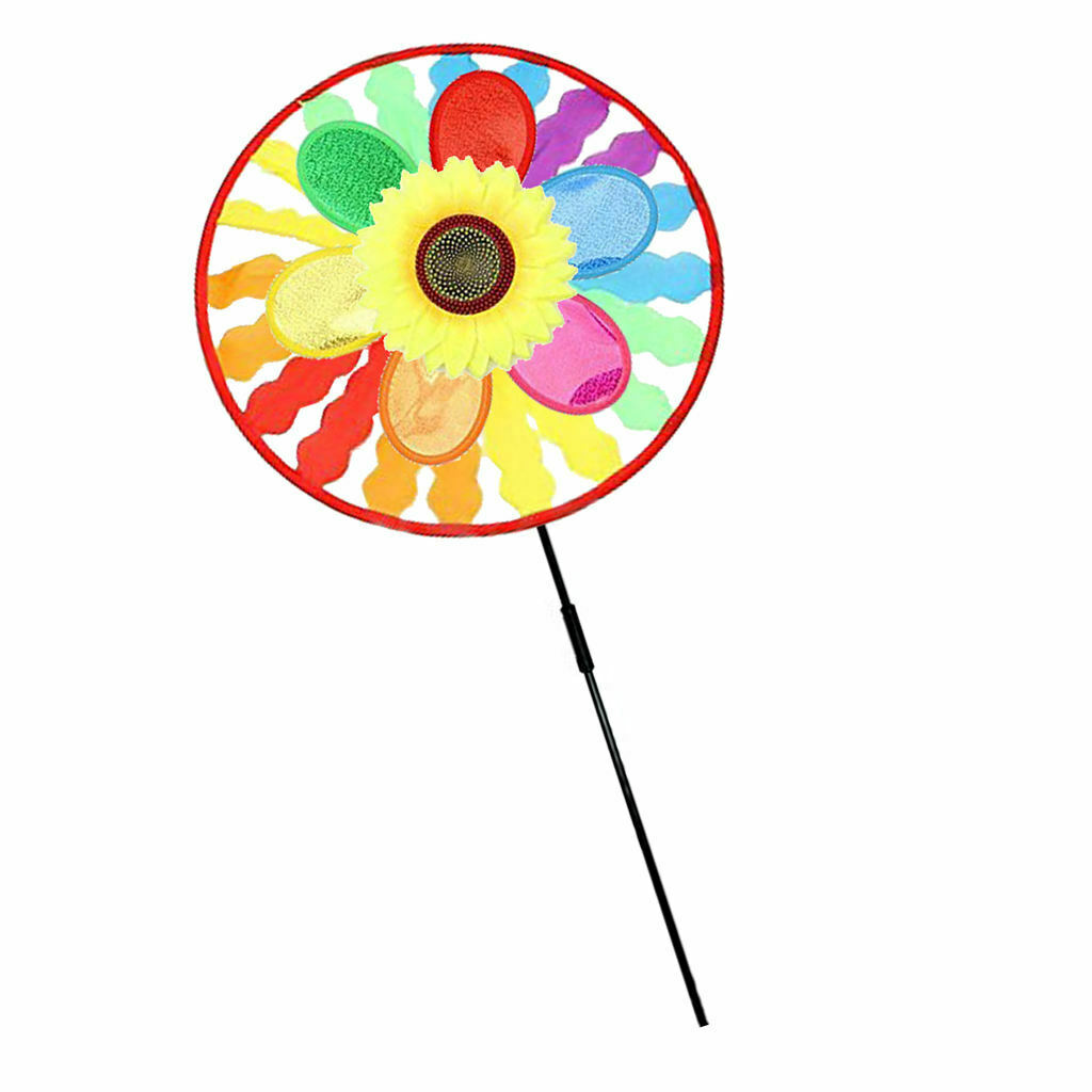 Windmill Wind Windsock Rainbow Wheel Whirligig Garden Lawn Yard Decoration
