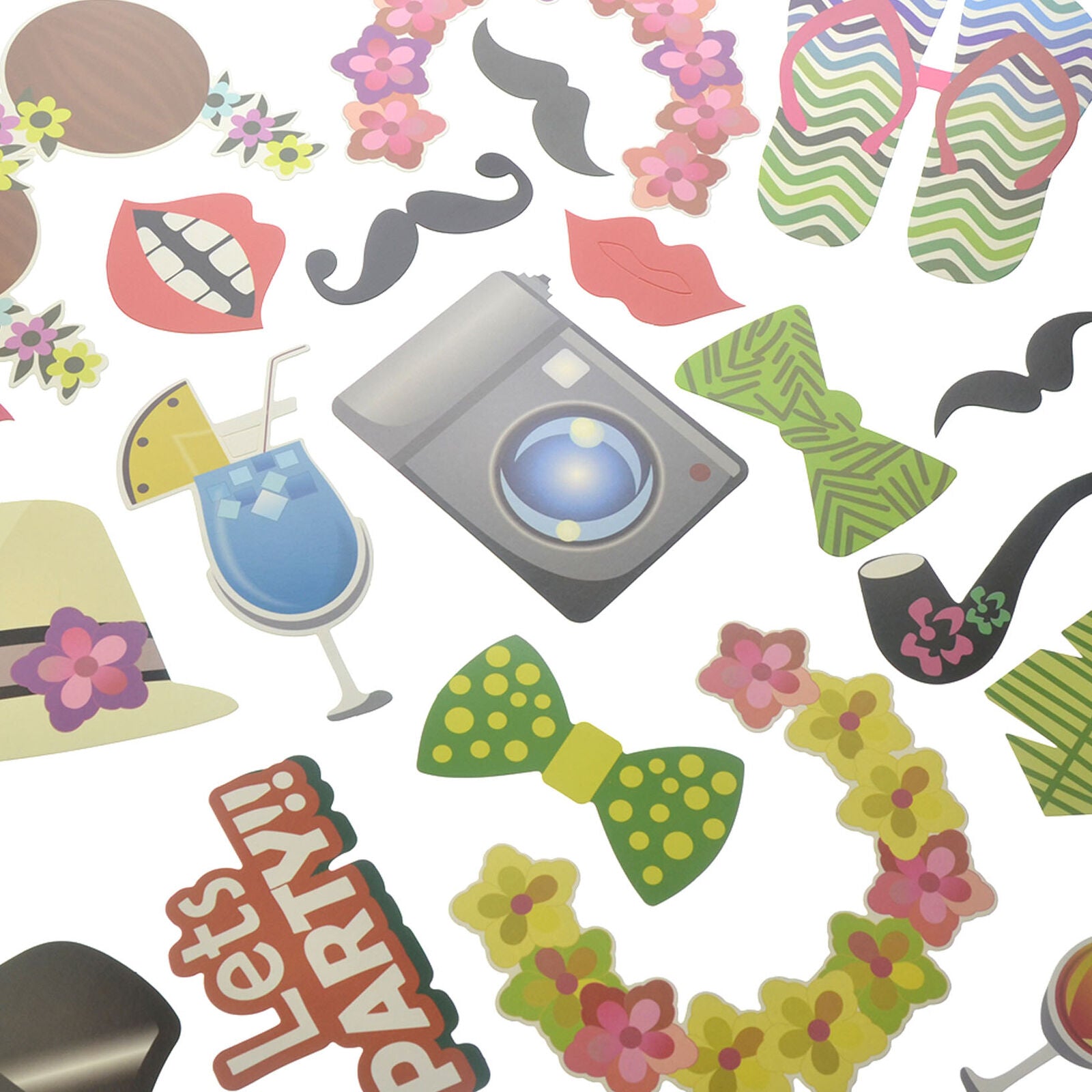 32pcs Hawaiian Photo booth Props for Summer Pool Beach Party Decoration Supplies