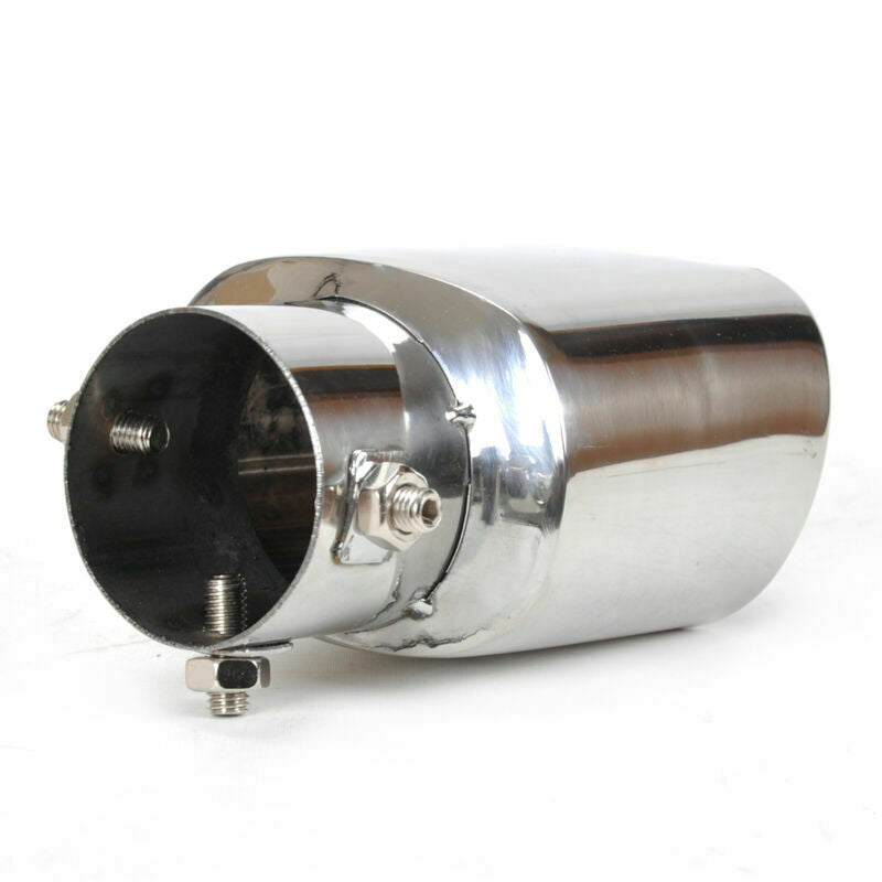 1x Universal Stainless Steel Car Straight Exhaust Pipe Tip End Tail Muffler 63mm