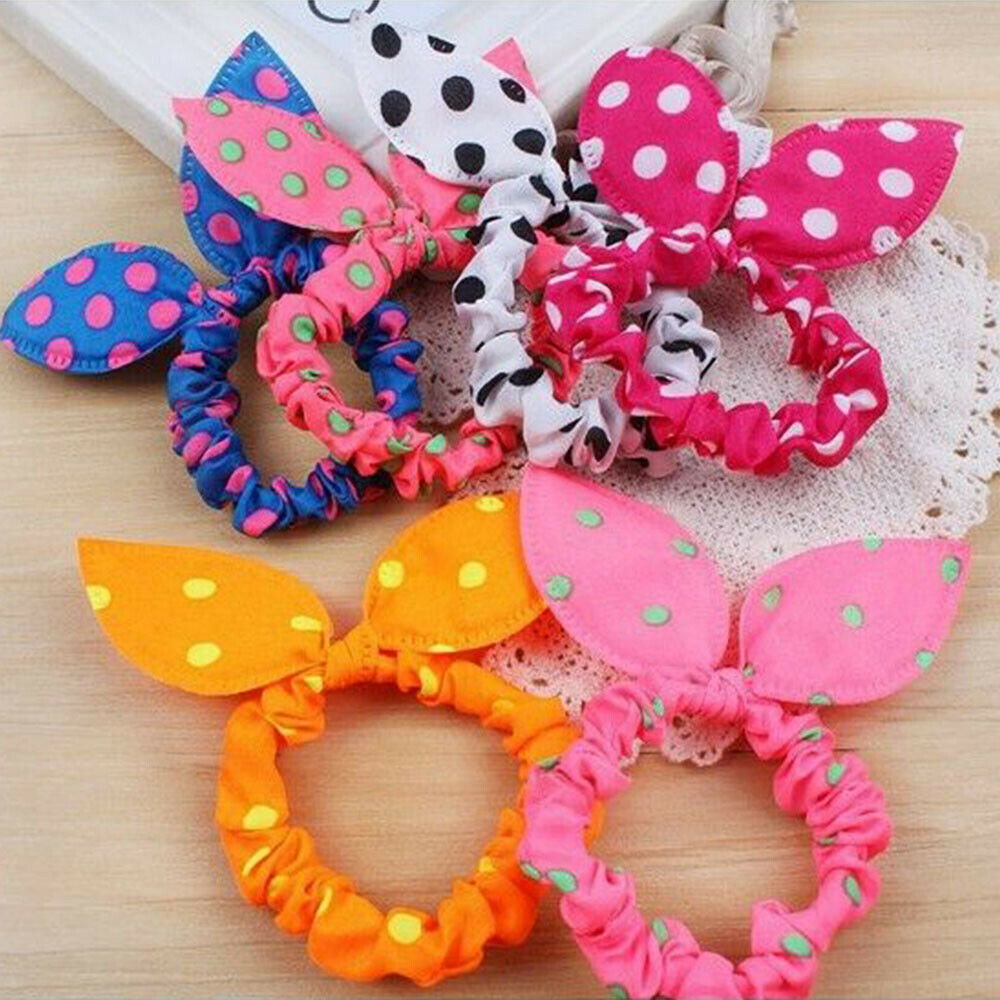Lot 10 Elastic Women Girl Bow Knot Ponytail Hair Band Hair Rope Scrunchie Holder