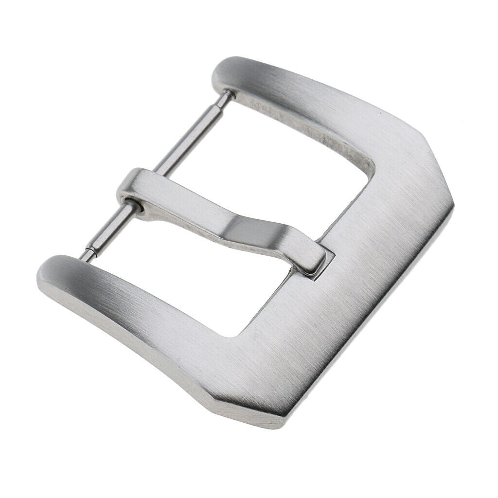 Brushed Stainless Steel Watch Band Screw-in Pin Buckle Head Clasp 20mm