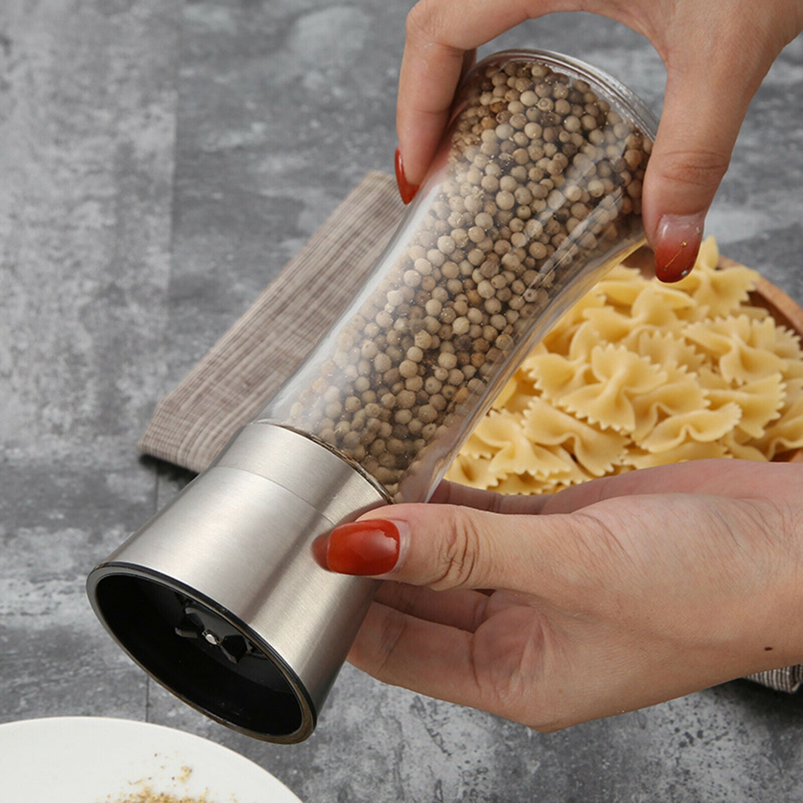 Refillable Adjustable Salt and Pepper Grinder Coarse Mill Glass Shakers Kitchen