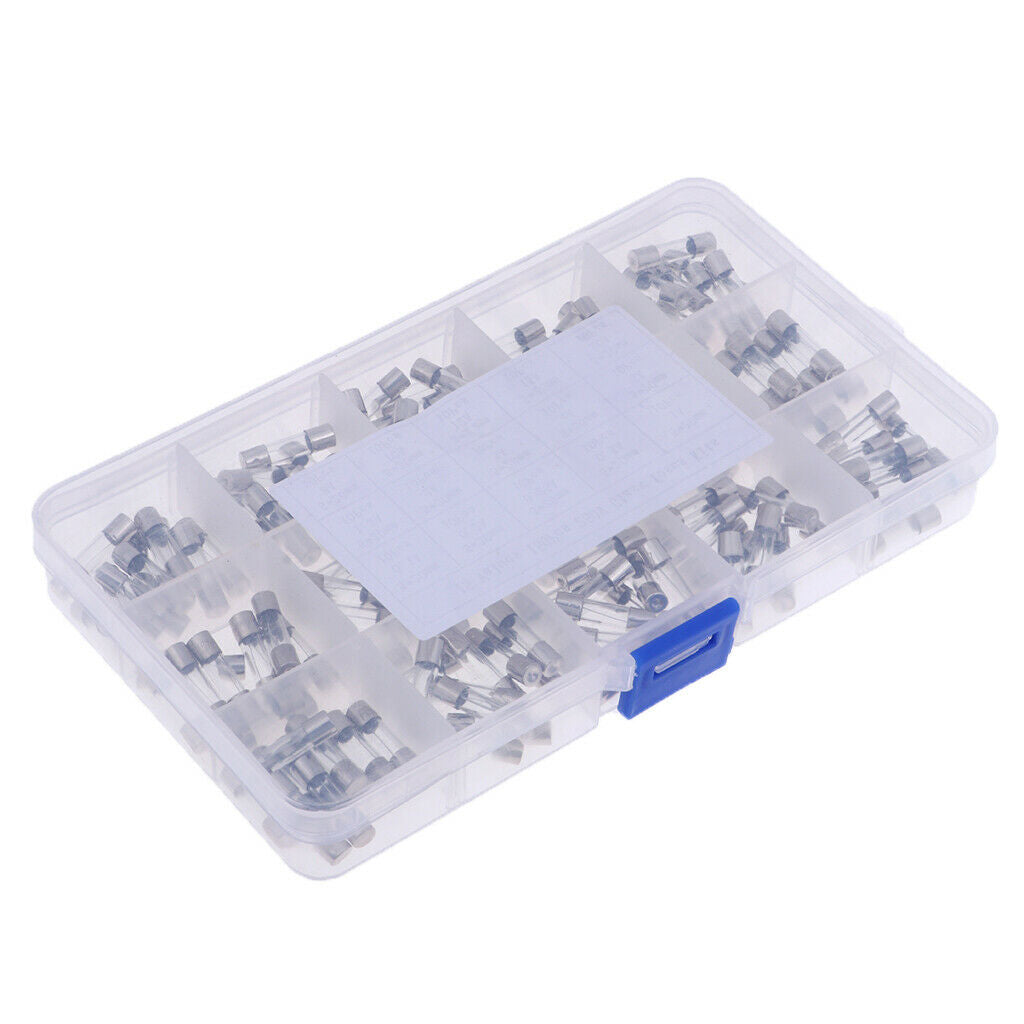 150x 15 Values 5x20mm 0.1A-20A Quick Fast Blow Glass Tube Fuse Assorted Kit