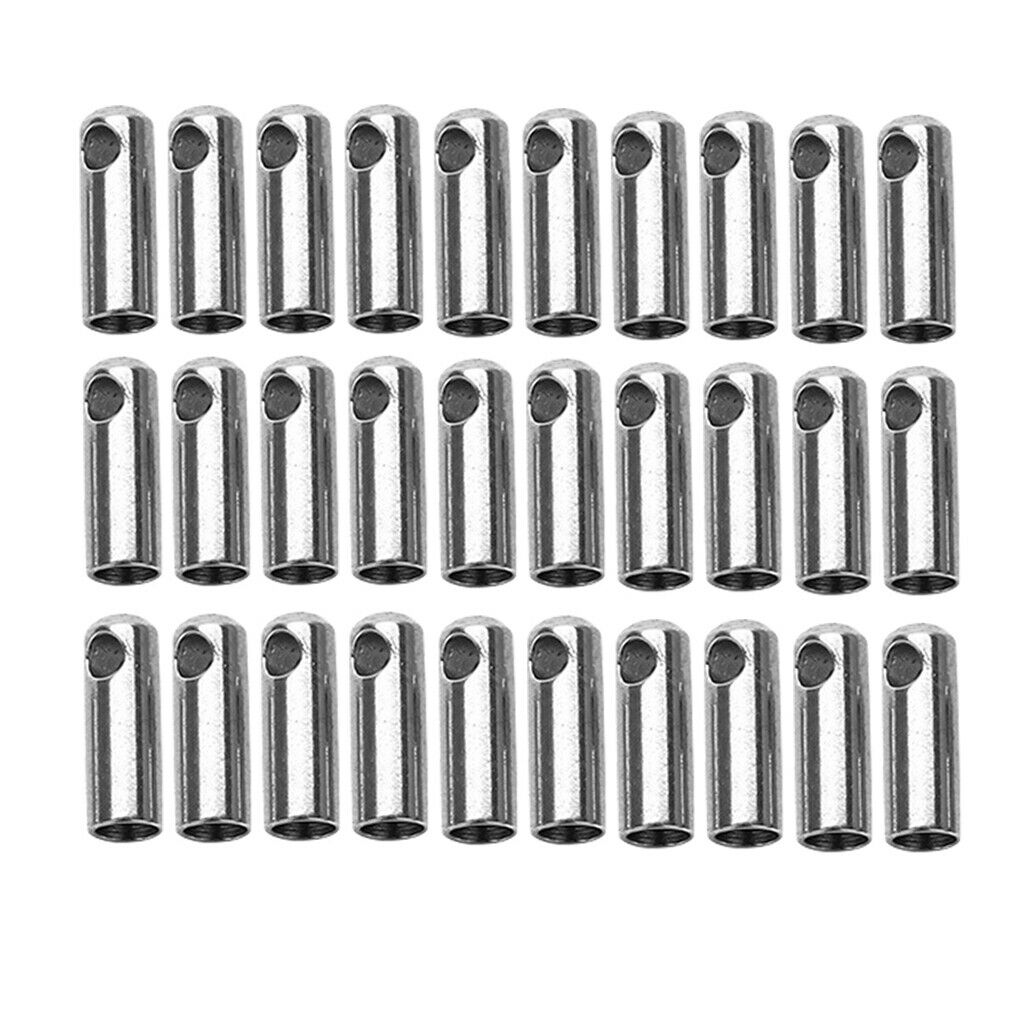 30x Stainless Steel Jewelry Clasp Leather Cord End Clasp Jewelry Making 3mm