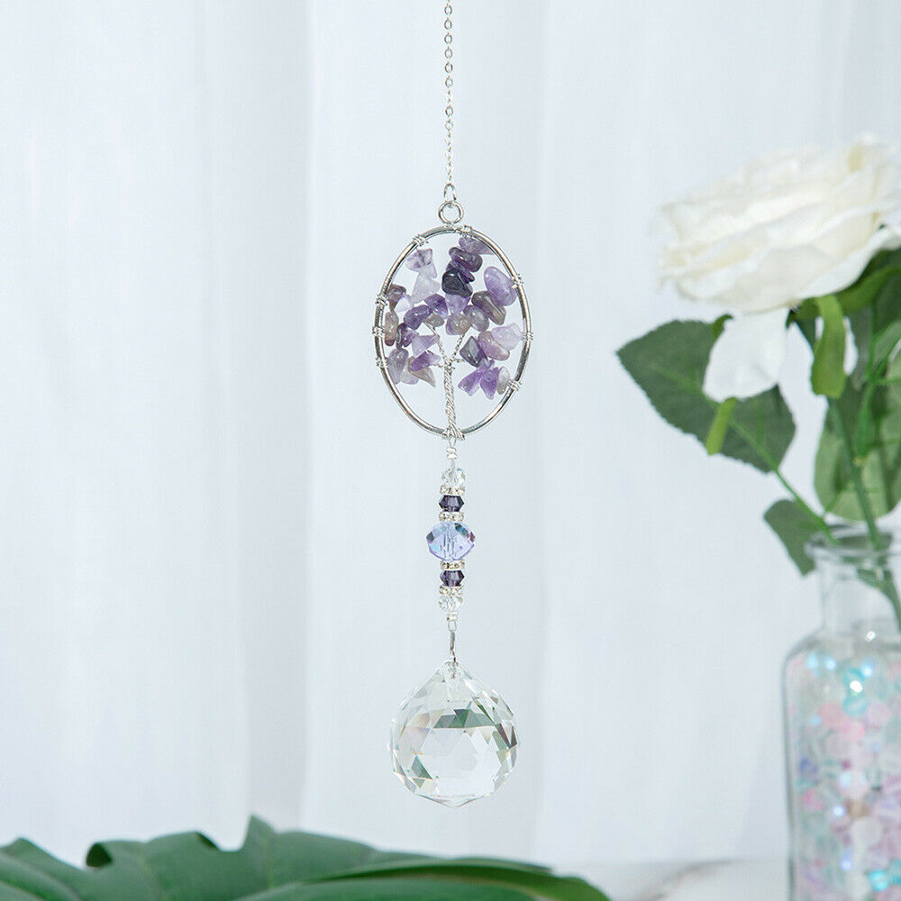 6X Crystal Sun Catcher Chakra Prism Rainbow Maker Suncatcher Window Hanging DIY