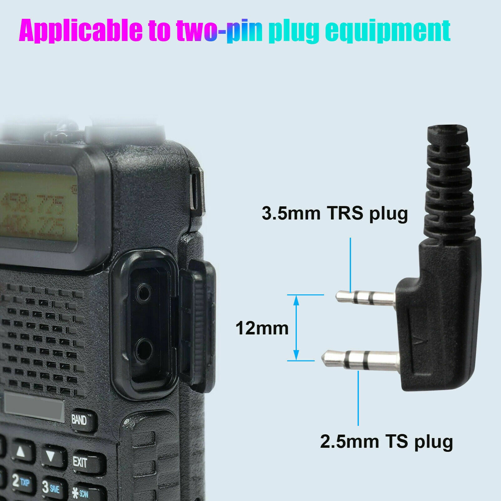 2 Pin Walkie Talkie Headset Earphone Earpiece for BAOFENG/BAOJIE/WEIERWEI Radio