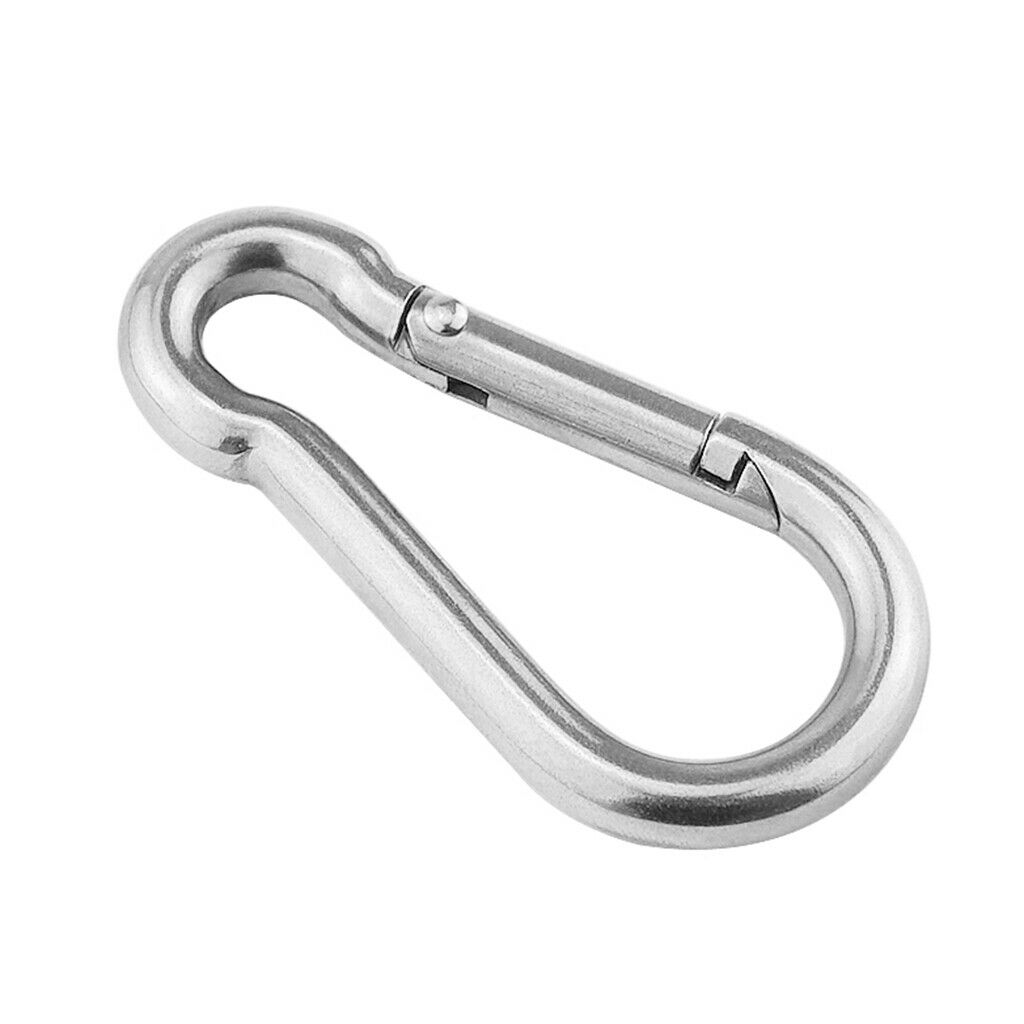 2PCS M5*50mm Multifunctional 304 Stainless Steel SNAP HOOK Carabiner Clips