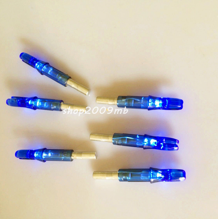 12PCS Green LED Lighted ID 6.2mm Arrow Nocks Compound Recurve Bow Archery Tails