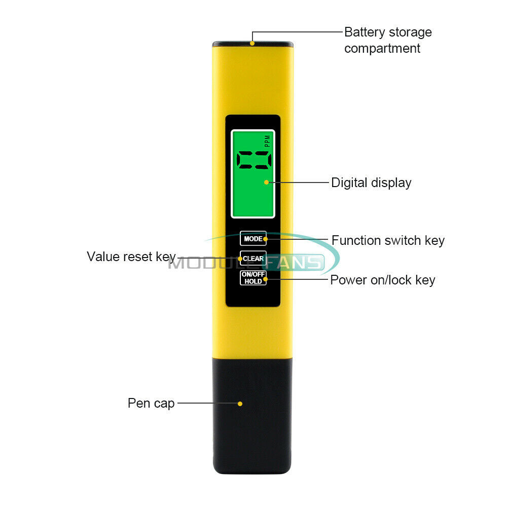 3V TDS Water Quality Detector Backlight 3 in 1 TDS/EC Temperature Tester Meter