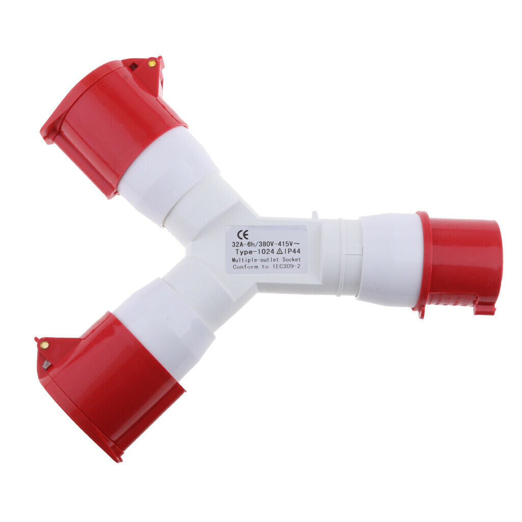 380V-415V 32A 4 Pin Industrial Plug Socket Waterproof Connector 3P+E Red