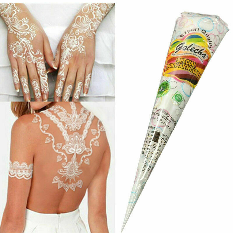 1x Natural Herbal Henna Cones Temporary Tattoo White Body Art Paint Mehandi Ink