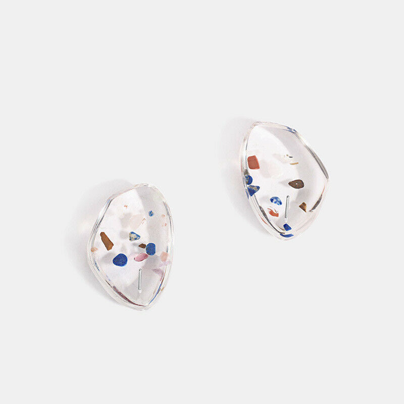 Asymmetric Transparent Acrylic Stone Earrings Bohemian Style Fashion Personal DF