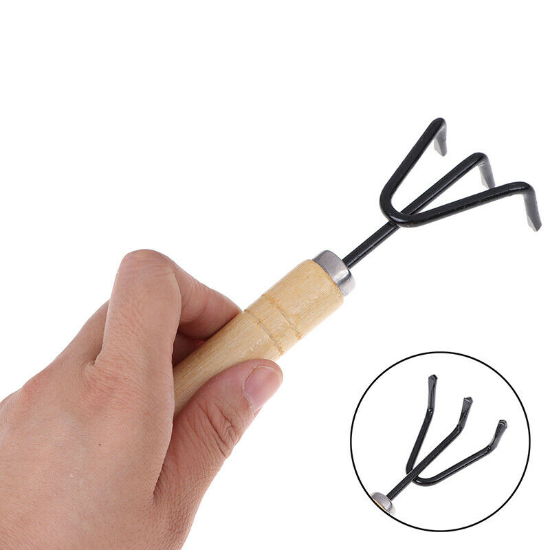 3Pcs/set Mini Garden Tool Sets Shovel Rake Spade Bonsai Tools Set Wooden .l8