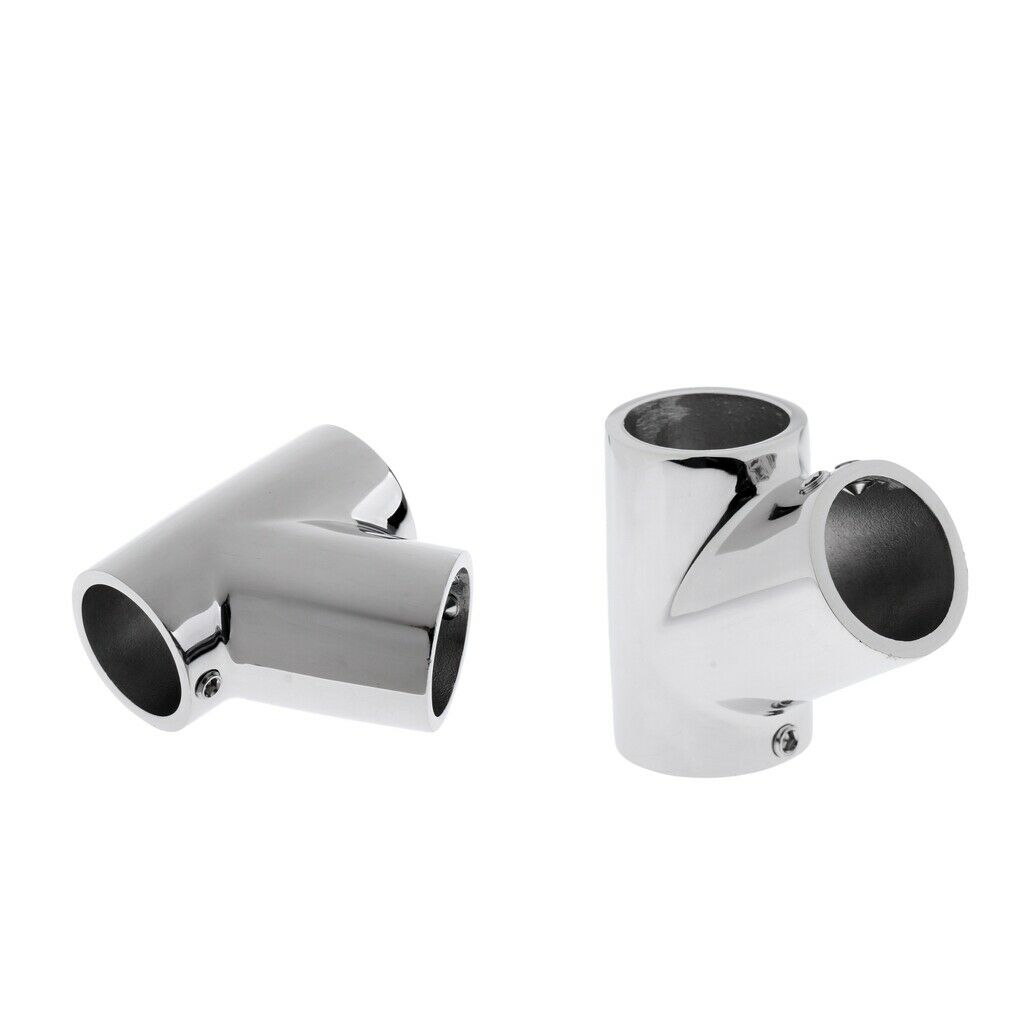 Boat Hand Rail Fitting - 60 Degree Tee- 316 Marine Stainless Steel 25mm+22mm