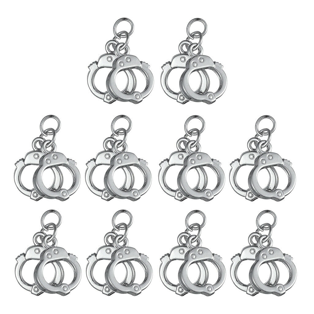 10pcs Handcuff Manacle Charm DIY Handmade Jewelry Making Accessories Sliver